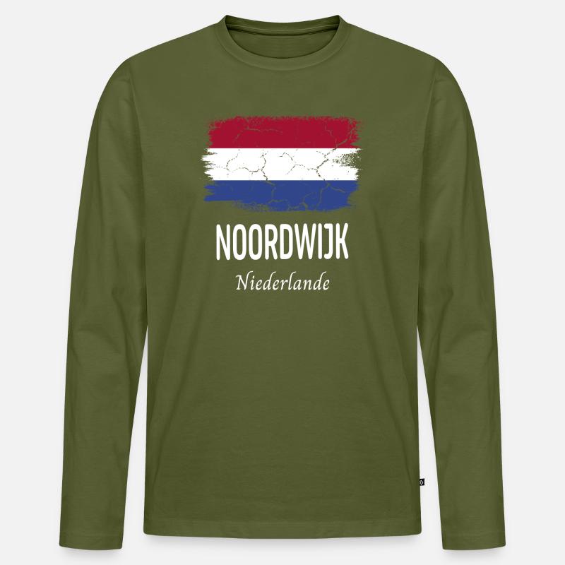 Noordwijk - Männer Premium Bio Langarmshirt - Khaki