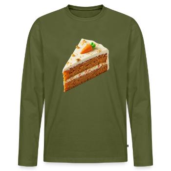 Gâteau - T-shirt manches longues Premium bio Homme - kaki - Devant - Nico (187cm)