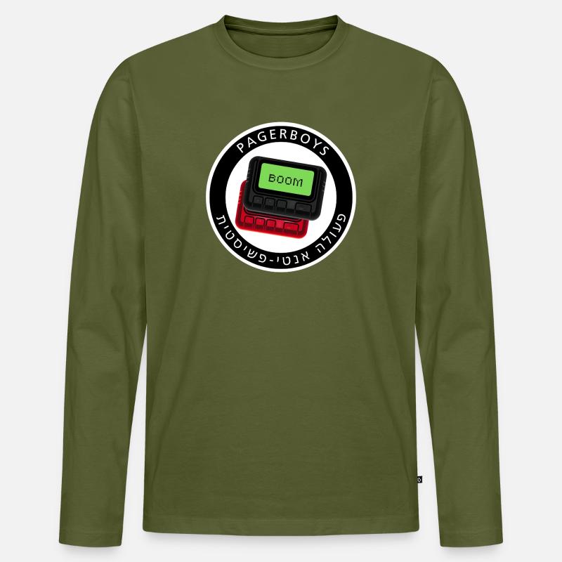 Pagerboys_logo - Männer Premium Bio Langarmshirt - Khaki