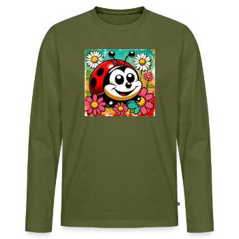 ladybird - Men's Premium Organic Long Sleeve Shirt - khaki - Front - Nico (187cm)