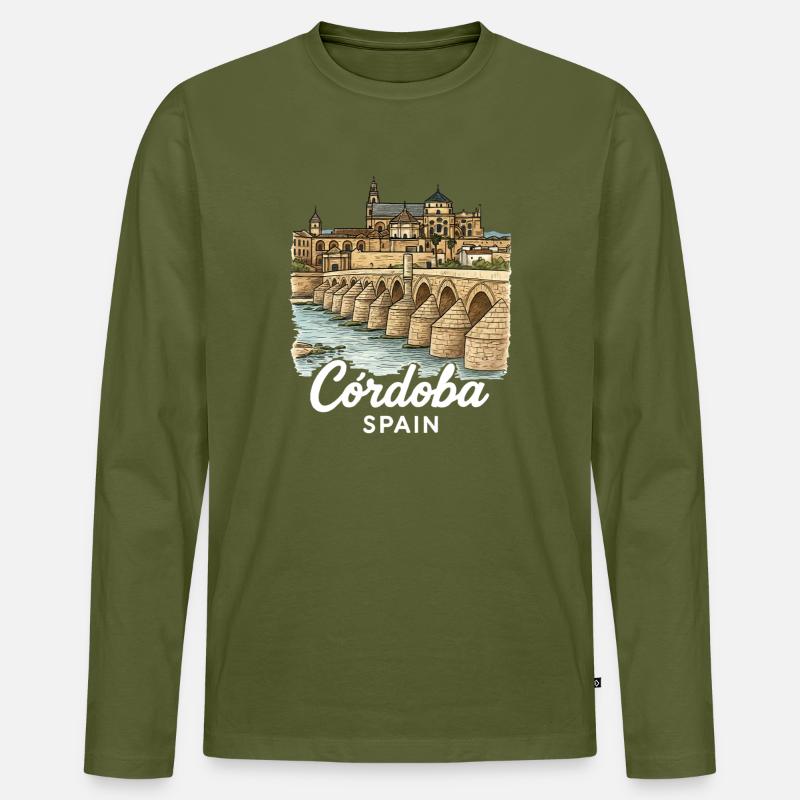 Cordoba Spanien - Männer Premium Bio Langarmshirt - Khaki