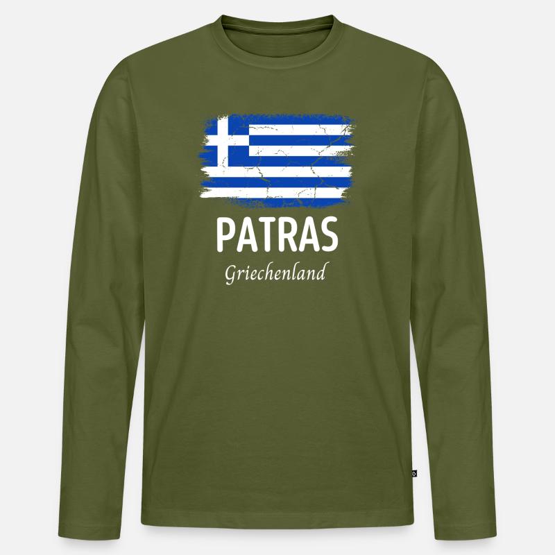 Patras - Männer Premium Bio Langarmshirt - Khaki
