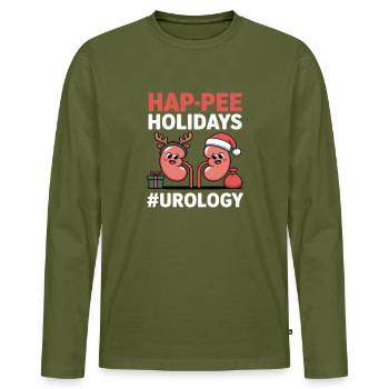 Urologie Krankenschwester Nephrologie Urologe Krankenpflege - Männer Premium Bio Langarmshirt - Khaki - Vorne - Nico (187cm)
