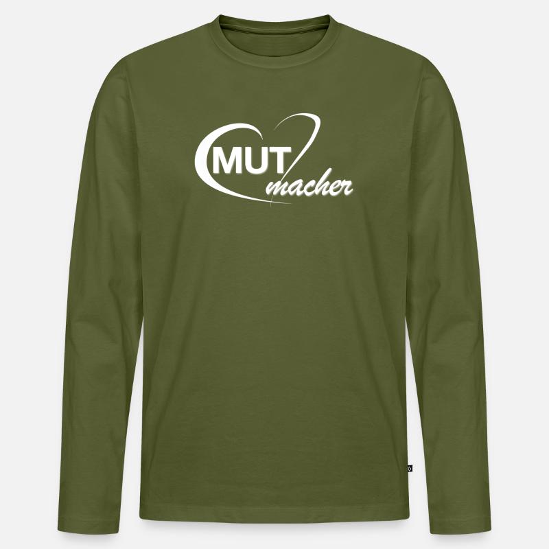 Mutmacher_Logo_weiss - Männer Premium Bio Langarmshirt - Khaki