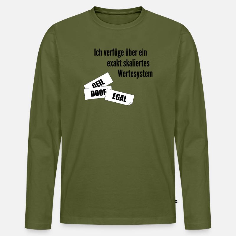 Werte - Männer Premium Bio Langarmshirt - Khaki