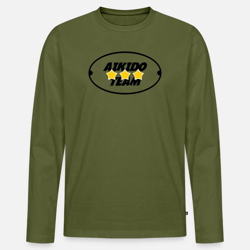 Aikido-Team - Männer Premium Bio Langarmshirt - Khaki