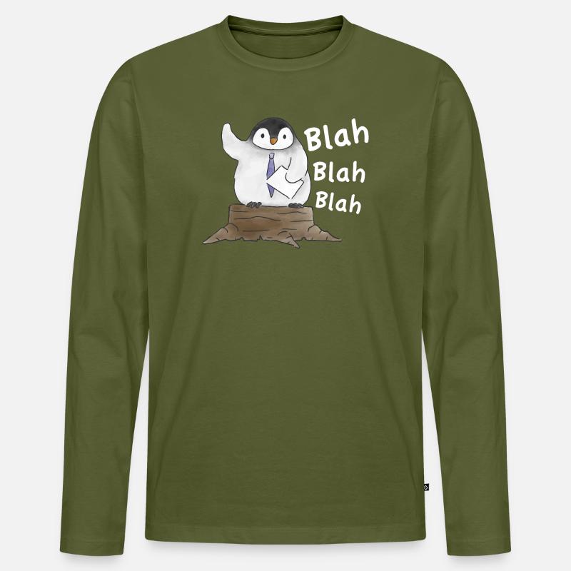 Pinguin-Rede Penguin Speech  - Männer Premium Bio Langarmshirt - Khaki