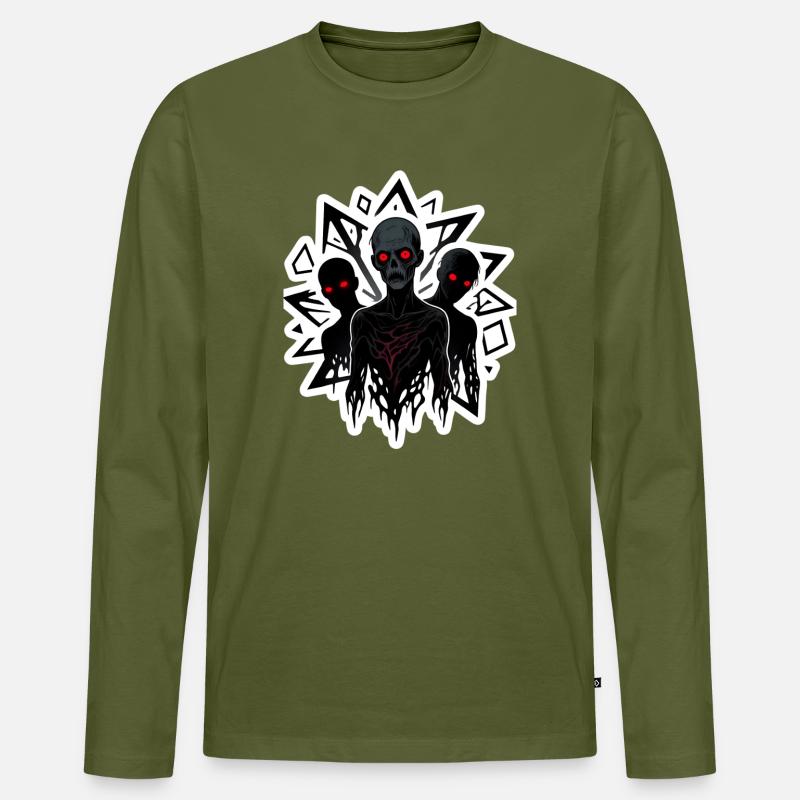 Dunkle Gestalten - Männer Premium Bio Langarmshirt - Khaki