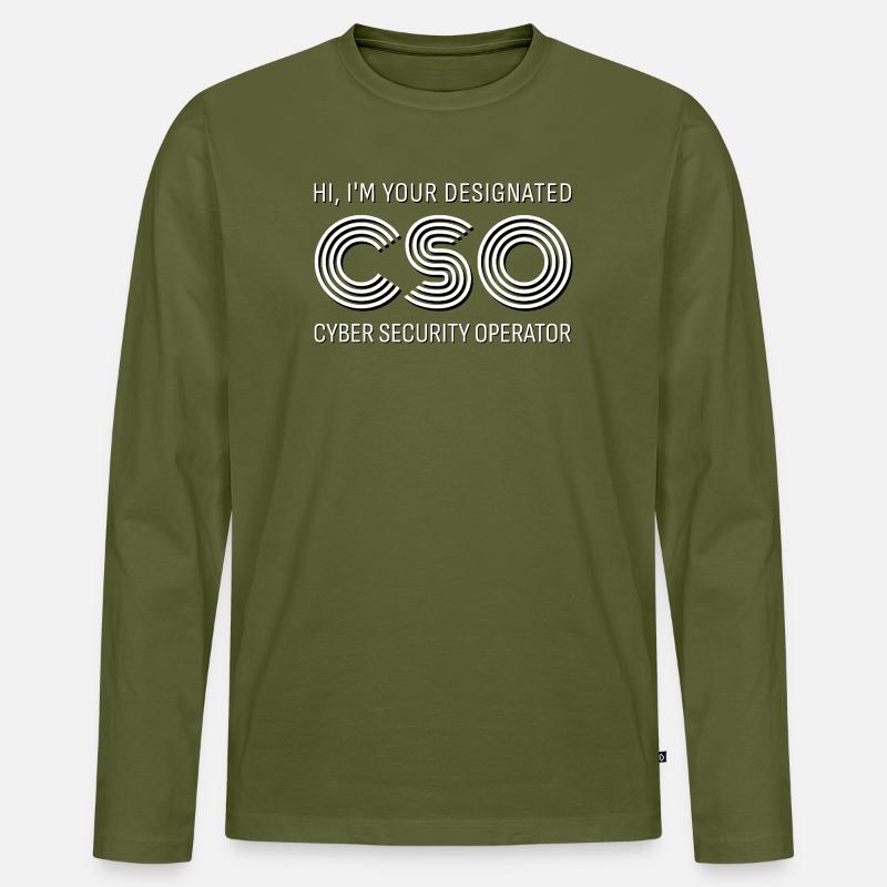 CSO Cyber Security Operator - Men's Premium Organic Long Sleeve Shirt - khaki