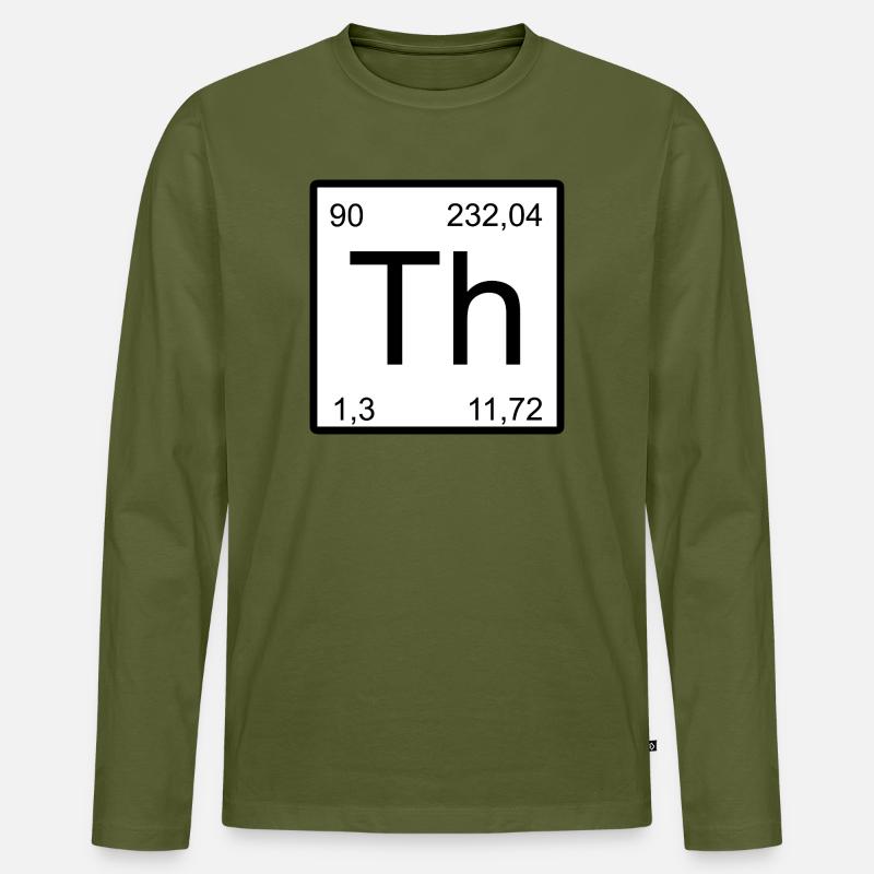 Th Thorium-Element Symbol Artwork - Männer Premium Bio Langarmshirt - Khaki