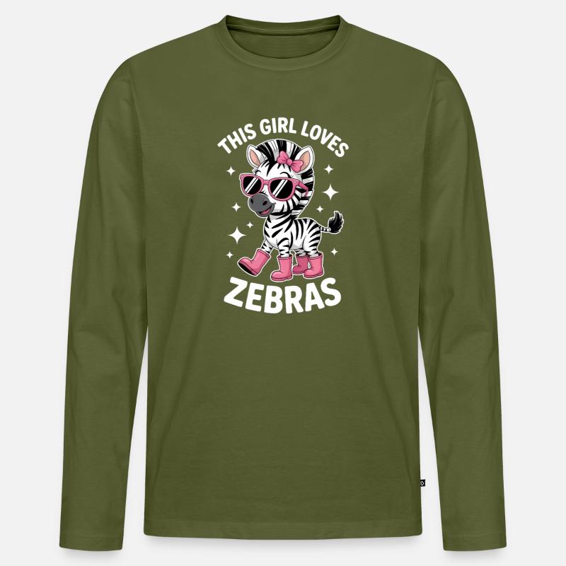 Zebra Spruch Lustiges Zebra Geschenk - Männer Premium Bio Langarmshirt - Khaki