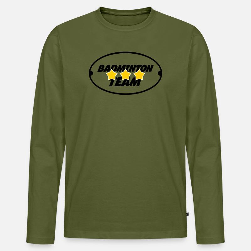 Badmintonmannschaft - Männer Premium Bio Langarmshirt - Khaki