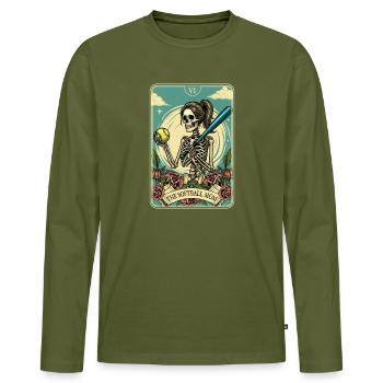 Die Softball Mom Bold-Grafik für Spieltagsfans - Männer Premium Bio Langarmshirt - Khaki - Vorne - Nico (187cm)