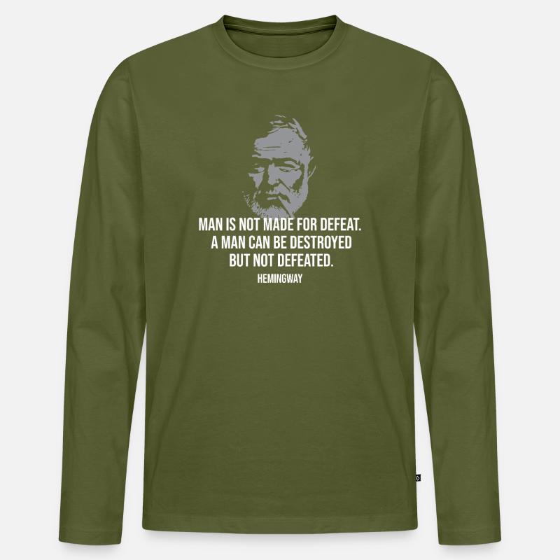 Ernest Hemingways Zitat - Männer Premium Bio Langarmshirt - Khaki