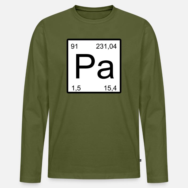 Protactinium Pa Element Typografie - Männer Premium Bio Langarmshirt - Khaki