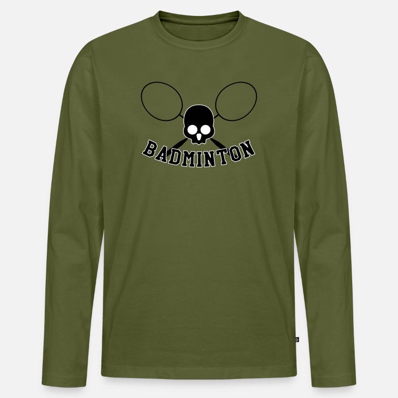 Badminton – Sport – Schläger - Männer Premium Bio Langarmshirt - Khaki