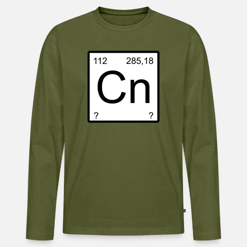 Copernicium Element Block Tee - Männer Premium Bio Langarmshirt - Khaki
