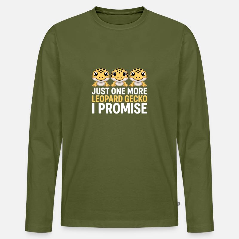 Leopardgekko-Trio Versprechen - Männer Premium Bio Langarmshirt - Khaki