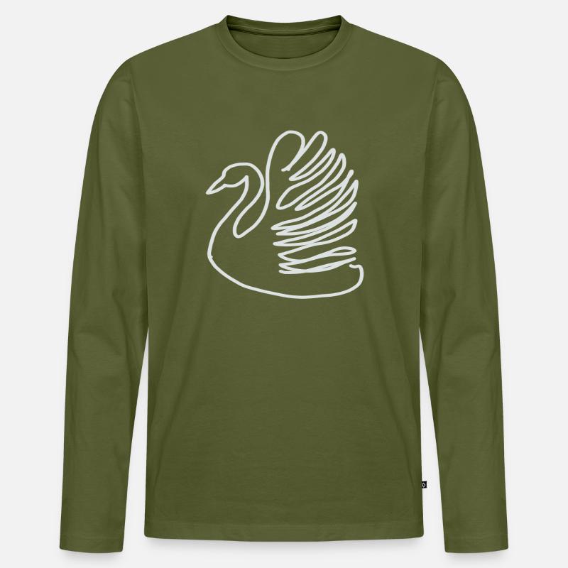 schwan - Männer Premium Bio Langarmshirt - Khaki
