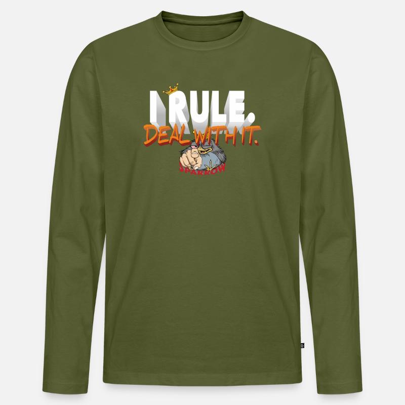I_RULE - Männer Premium Bio Langarmshirt - Khaki