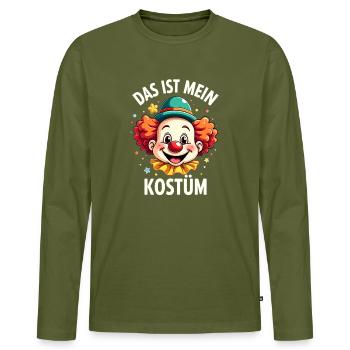 Déguisement de clown de carnaval Carnaval Carnaval - T-shirt manches longues Premium bio Homme - kaki - Devant - Nico (187cm)