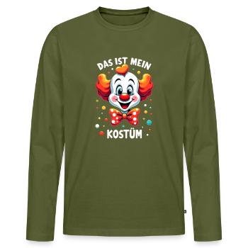 Carnival Clown Costume Carnival Carnival - Men's Premium Organic Long Sleeve Shirt - khaki - Front - Nico (187cm)