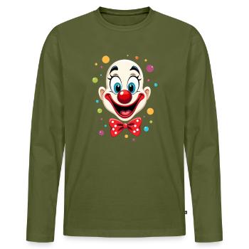Déguisement de clown de carnaval Carnaval Carnaval - T-shirt manches longues Premium bio Homme - kaki - Devant - Nico (187cm)