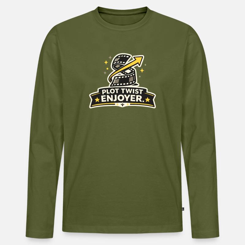 Plot Twist Enjoyer - Männer Premium Bio Langarmshirt - Khaki