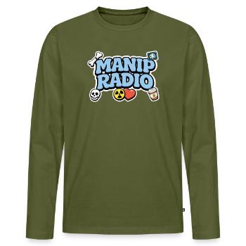 Manip Radio Humour Symboles et logos Radiologie - T-shirt manches longues Premium bio Homme - kaki - Devant - Nico (187cm)