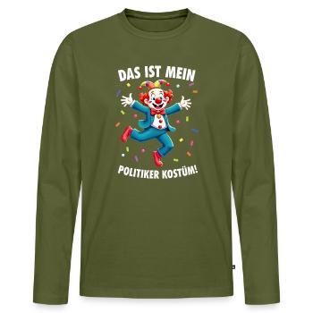 Carnival Costume Politician Carnival Carnival - Men's Premium Organic Long Sleeve Shirt - khaki - Front - Nico (187cm)