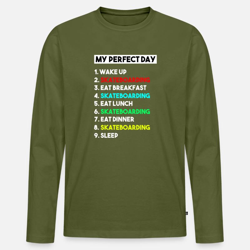 Mein perfektes Skateboard-Routine-Design - Männer Premium Bio Langarmshirt - Khaki