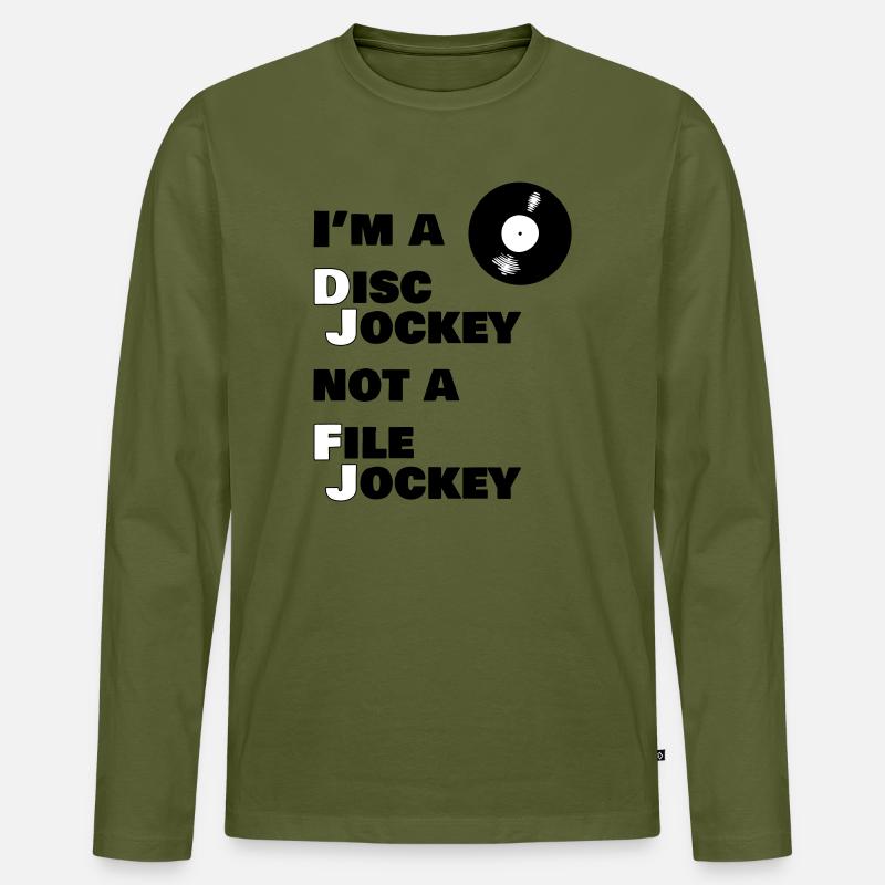 I'm a Disk Jokey, not a File Jockey - Männer Premium Bio Langarmshirt - Khaki