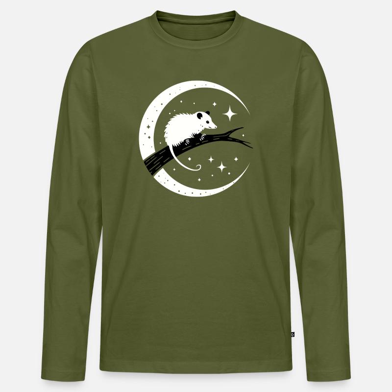 Opossum - Männer Premium Bio Langarmshirt - Khaki