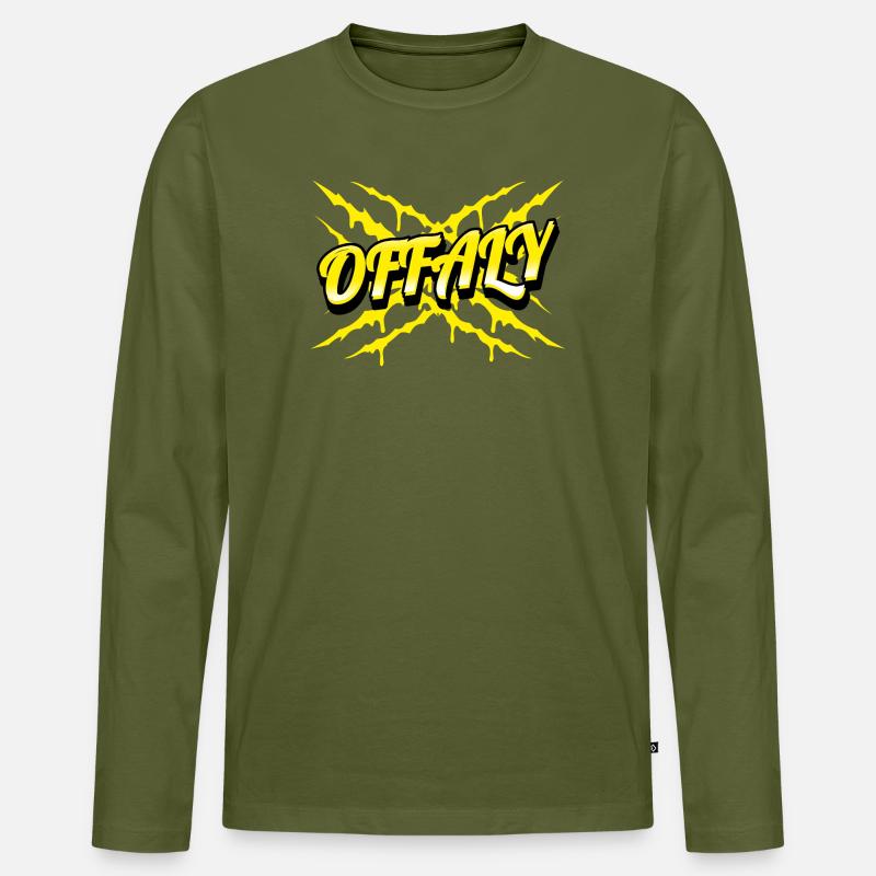 Grafschaft Offaly, Irland - Männer Premium Bio Langarmshirt - Khaki