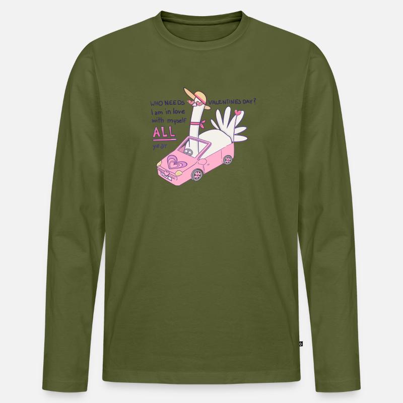 Who needs valentines day? - Männer Premium Bio Langarmshirt - Khaki
