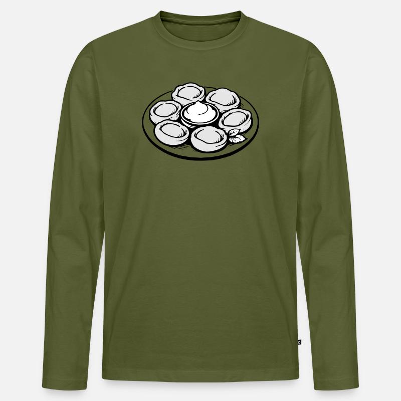 Pelmeni, Manti - Männer Premium Bio Langarmshirt - Khaki