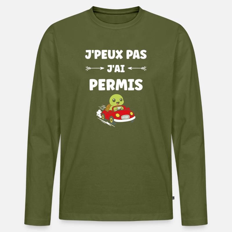 Führerschein-Humor - Männer Premium Bio Langarmshirt - Khaki