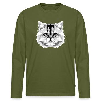 Chat perse Chat persan Chat persan Chat perse Chats mignons - T-shirt manches longues Premium bio Homme - kaki - Devant - Nico (187cm)