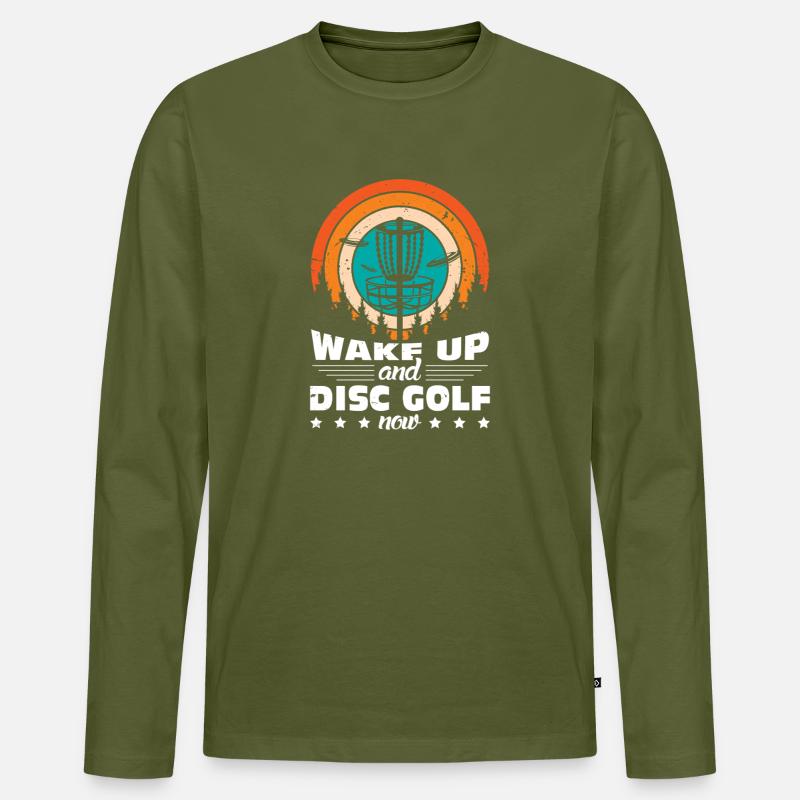 Disc Golf Geschenke Discgolf - Männer Premium Bio Langarmshirt - Khaki