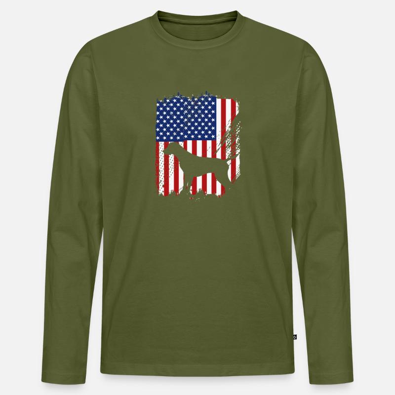 Deutsch Kurzhaar Hund German Pointer - Männer Premium Bio Langarmshirt - Khaki
