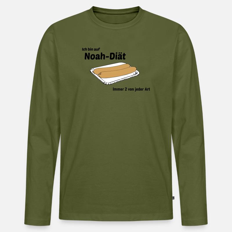 Noah Diaet - Männer Premium Bio Langarmshirt - Khaki