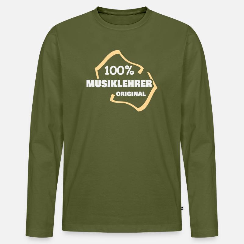 Musiklehrer als Arbeit - Männer Premium Bio Langarmshirt - Khaki