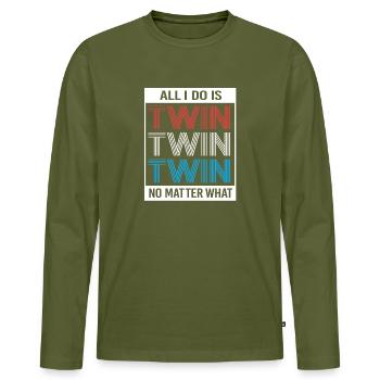 Gemini Father Gemini Dad - Men's Premium Organic Long Sleeve Shirt - khaki - Front - Nico (187cm)