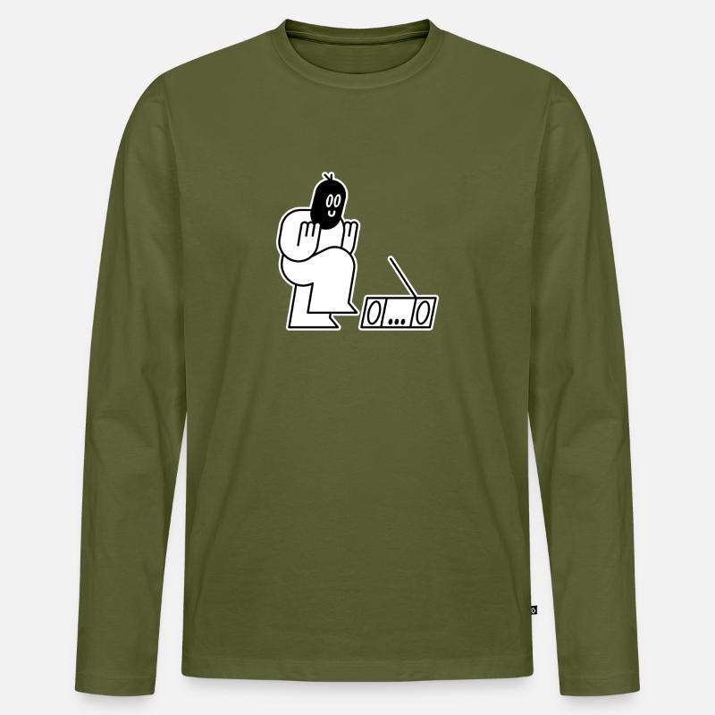 Dancing Thug - Männer Premium Bio Langarmshirt - Khaki