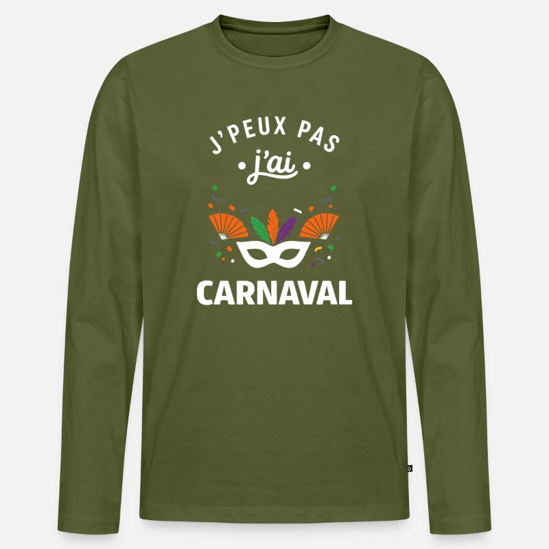 Karneval - Männer Premium Bio Langarmshirt - Khaki