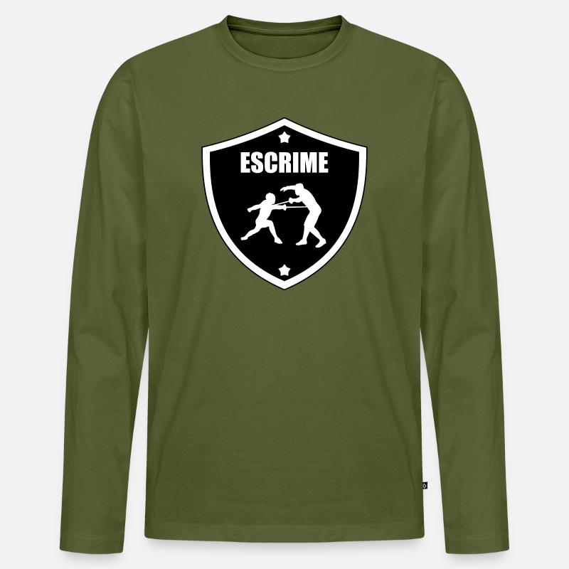 Fechtwappen: das Schild der Teilnehmer - Männer Premium Bio Langarmshirt - Khaki