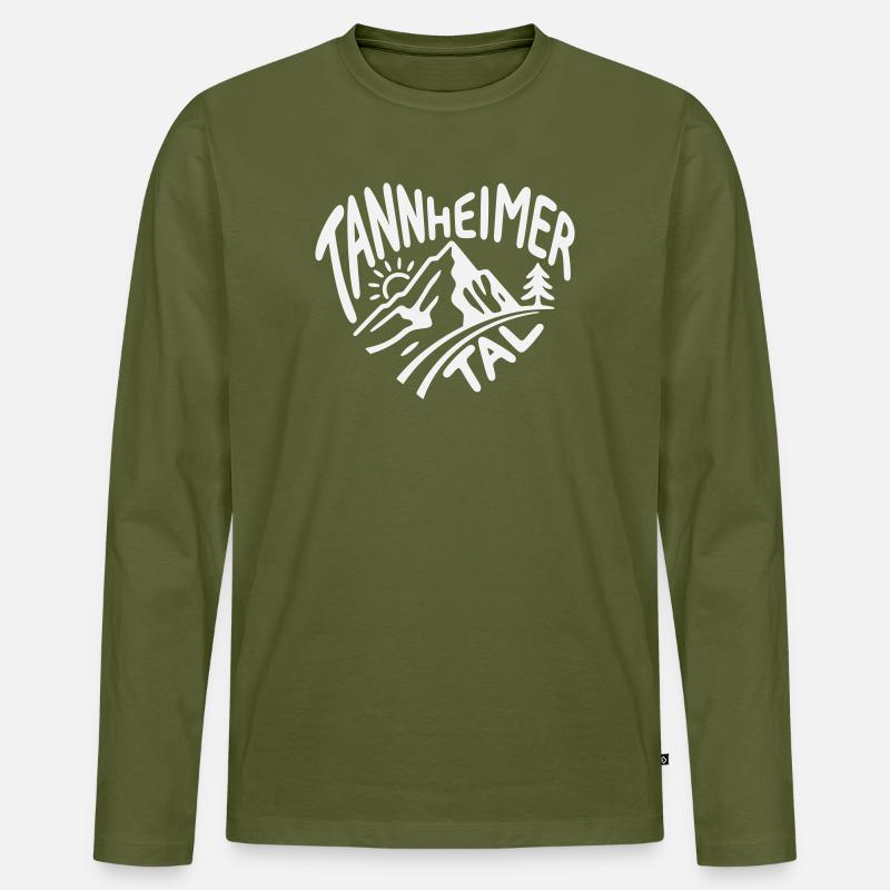 Tannheimer Tal Bergpfad - Männer Premium Bio Langarmshirt - Khaki