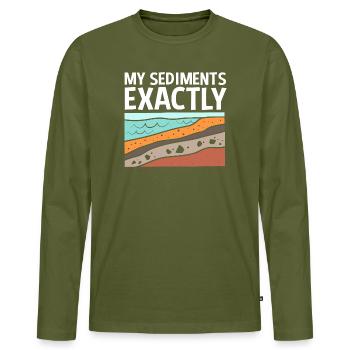 Archaeology Geology - Men's Premium Organic Long Sleeve Shirt - khaki - Front - Nico (187cm)