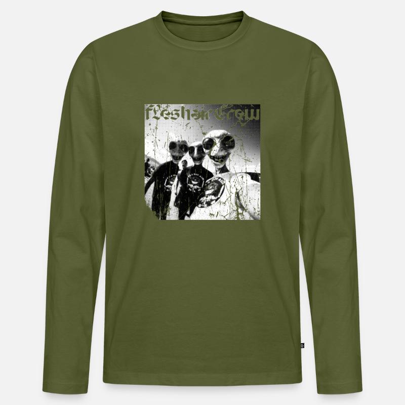Fresh Shark Crew Graffiti - Männer Premium Bio Langarmshirt - Khaki