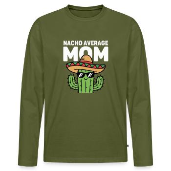 Nacho Durchschnitts-Mutter Lustige Kleinmahn - Männer Premium Bio Langarmshirt - Khaki - Vorne - Nico (187cm)